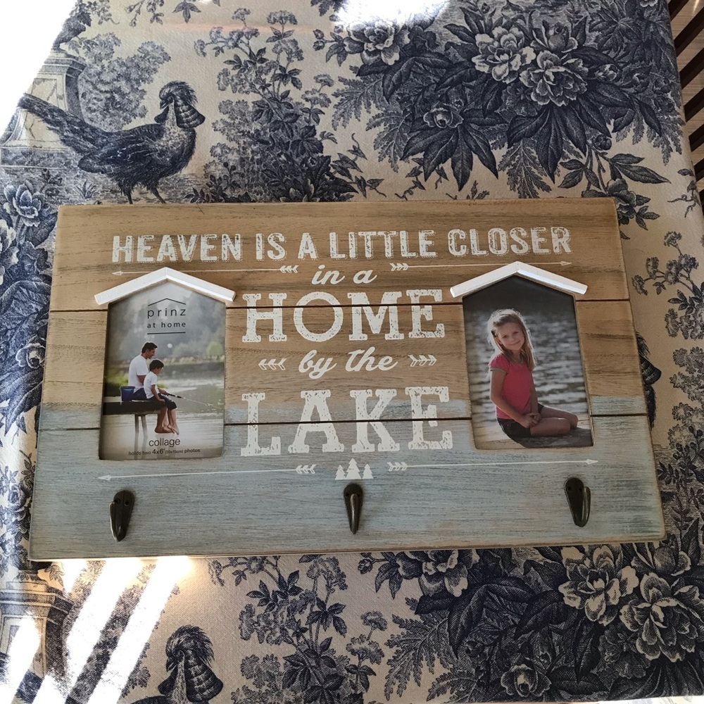 Prinz Wooden Photo Frame with Hooks and Message Heaven is a Little Closer…Lake